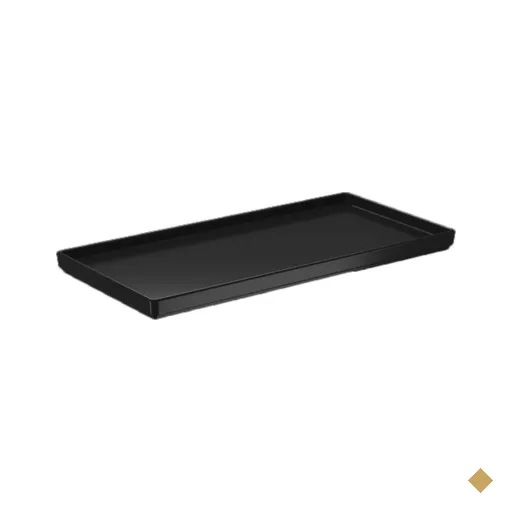 Prato Retangular 27x13cm Preto Bandeja Decorativa Uno Coza Plástica Comida…