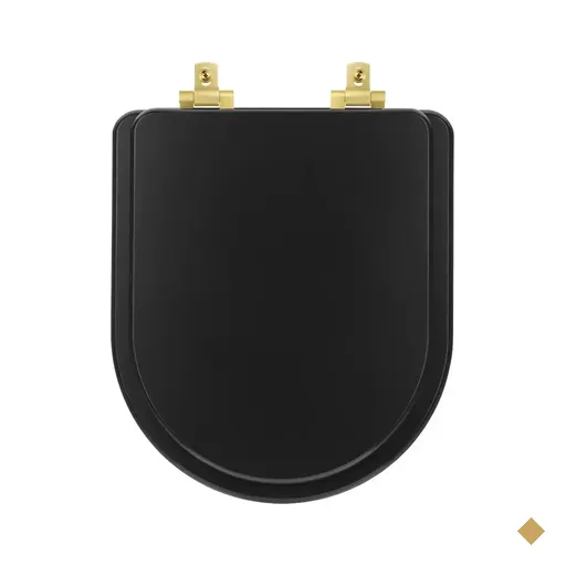 Tampa de Vaso Laqueado Com Fechamento Lento Level Preto Fosco para Louça Deca…