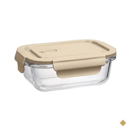 Pote Hermético de Vidro Borossilicato 410ml Retangular Capuccino Uz Porta…