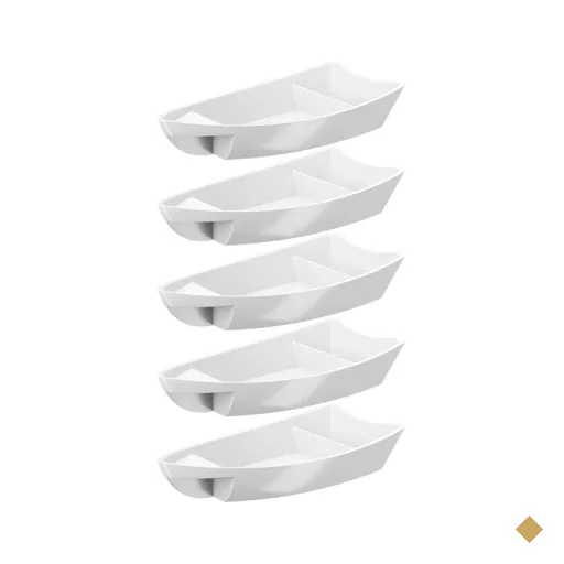 Conjunto 5 Barcas para Sushi Comida Japonesa Oriental Brancas Uno Coza…