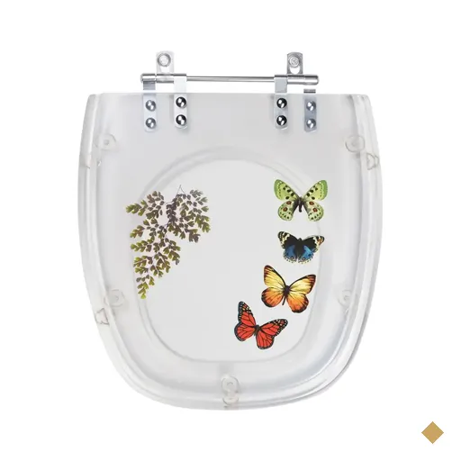 Tampa de Vaso Poliéster Decorada Borboleta Fit Transparente para louça Celite