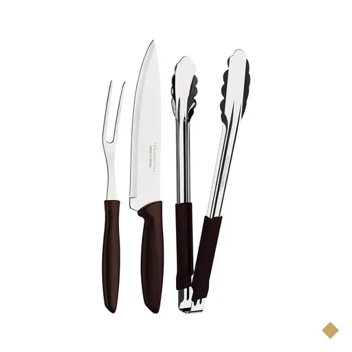 Kit Garfo Trinchante Pegador Faca Churrasco 8'' Tramontina Plenus 3 Peças…