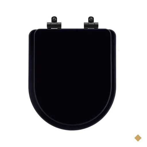 Tampa de Vaso Poliéster Com Fechamento Lento Duna Preto para Louça Deca com…