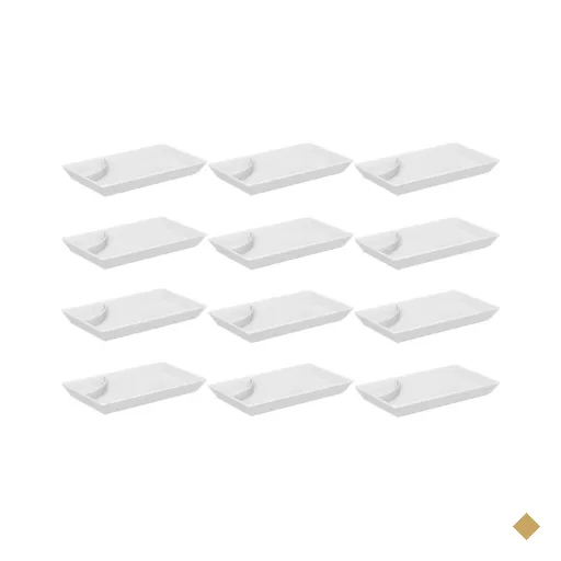 12 Pratos de Sushi Comida Japonesa com Porta Shoyu Branco Restaurante Uno Coza…