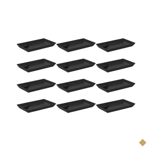 Kit 12 Pratos para Sushi Comida Japonesa com Porta Shoyu Comida Oriental Preto…