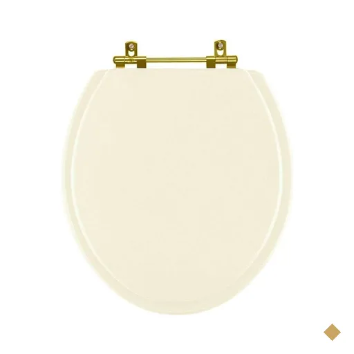 Assento Sanitário Convencional Oval Universal Palha com Ferragem Dourada