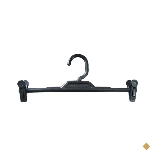 Kit 50 Cabides com Presilhas Preto para Lojas Plástico Prendedor Saias…