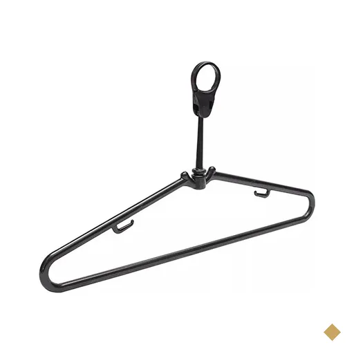 12 Cabides de Roupas Antifurto Fixos para Hotel Pretos com Alças Anti Roubo