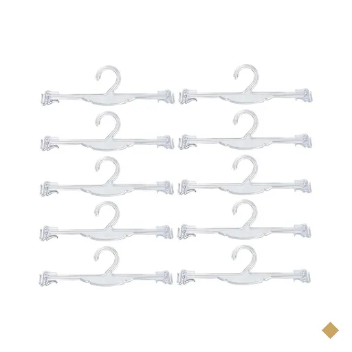 Kit 10 Cabides para Lingerie com Encaixe para Alças Lojas Transparentes Arara