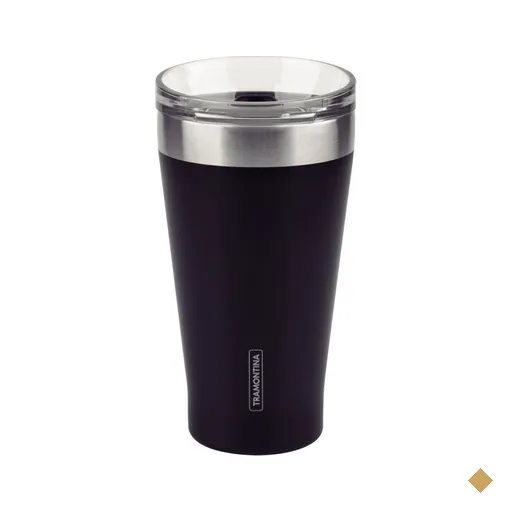 Copo Térmico Tramontina Exata C/ Tampa 550ml Preto
