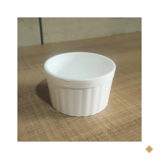 40 Ramequim de Restaurante Branco Canelado 150ml 8cm Uno Coza de Plástico