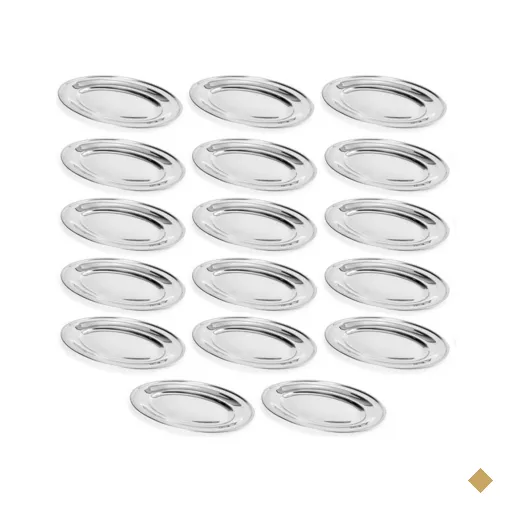 Kit 20 Travessas de Inox 25cm para Buffet Restaurante Servir Saladas Porções…