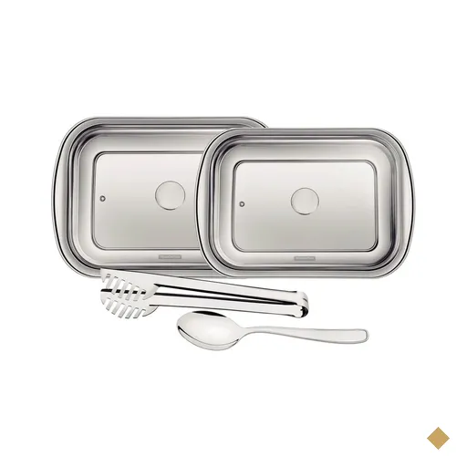 Kit 2 Travessas Assar Servir Tramontina Cosmos em Aço Inox com Tampa…