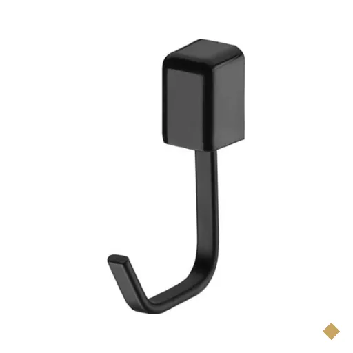 Suporte Porta Toalha de Rosto Gancho Multiuso Banheiro Lavanderia Preto Fosco