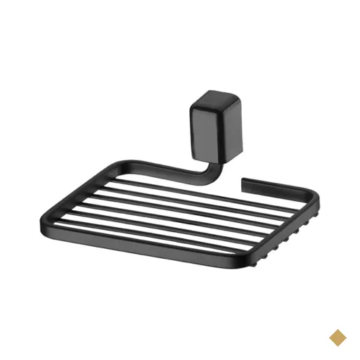 Saboneteira de Parede Essencial Schmitt Porta Sabonete em Barra Preto Fosco