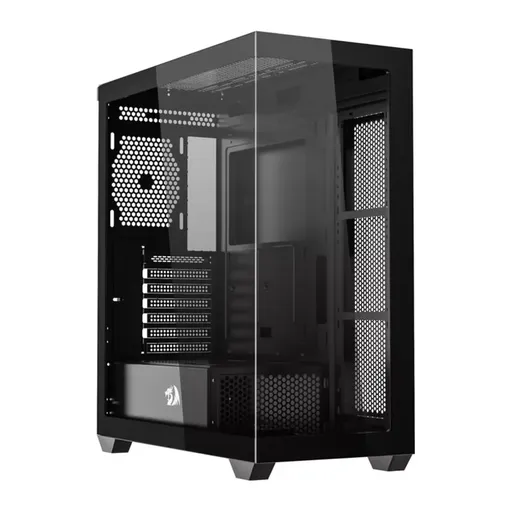 Gabinete Gamer Redragon Deflect Mid Tower ATX, Vidro Temperado, Sem Fans, Preto…