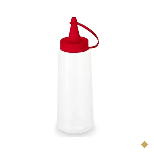 Bisnaga Plástica Lanchonete Ketchup Molhos 250ml Plasvale com Tampa Vermelha