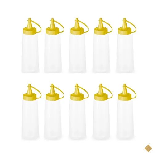 10 Bisnagas para Molhos Plástica 250ml Frasco Ketchup Mostarda Massa Crepe…