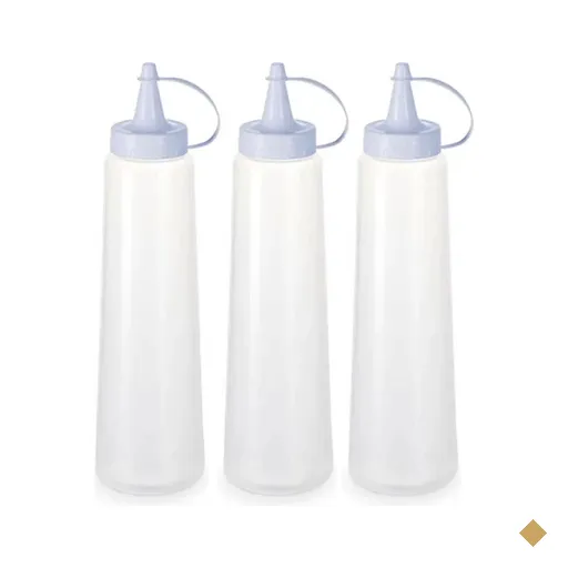 Kit 3 Bisnagas Plásticas Grandes 400ml para Molhos Maionese Plasvale…