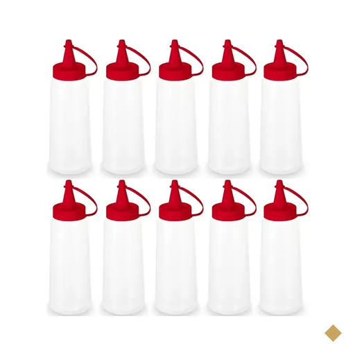 10 Bisnagas Plásticas Flexível para Lanchonetes Frascos de Molhos Ketchup…