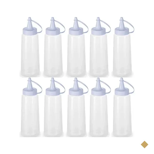 10 Frascos Plásticos para Molhos 250ml Tubo Bisnaga de Maionese Ketchup…