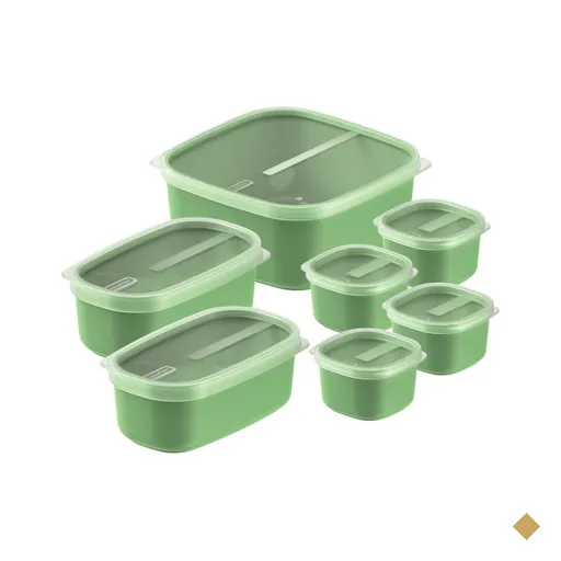 Kit de Potes Tramontina Mixcolor em Polipropileno Verde Sálvia com Tampa…