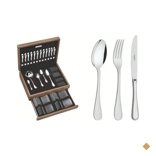 Faqueiro Tramontina Classic 101 Peças com Facas de Mesa Forjadas e Estojo de…