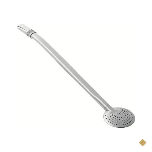 Bomba de chimarrão Tramontina Ilex em aço inox liso com rosca 23 cm