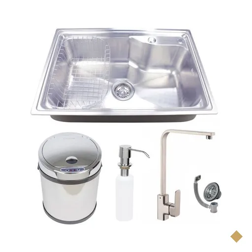 Cuba Simples 6544ES+Torneira Paris+Lixeira 6L Inox Guimmis