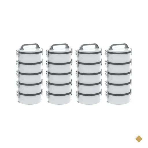 Conjunto 20 Marmitas Térmicas Marmitex Termoprato Tekcor 1,5L Soprano Cinza