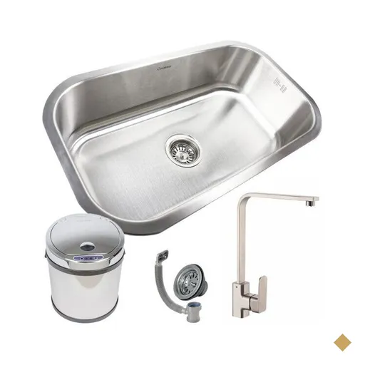Cuba Simples 9471 ES+Torneira Paris+Lixeira 6L Inox Guimmis
