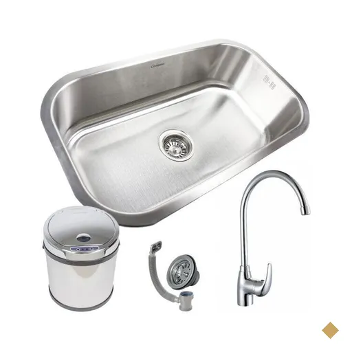Cuba Simples 9471 ES+Torneira Roma+Lixeira 6L Inox Guimmis