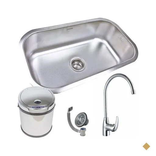 Cuba Simples 9471 PL+Torneira Roma+Lixeira 6L Inox Guimmis