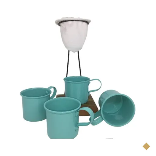Kit de Café Egoista - Individual - 4 canecas Azul Claro - Demolição - feito…