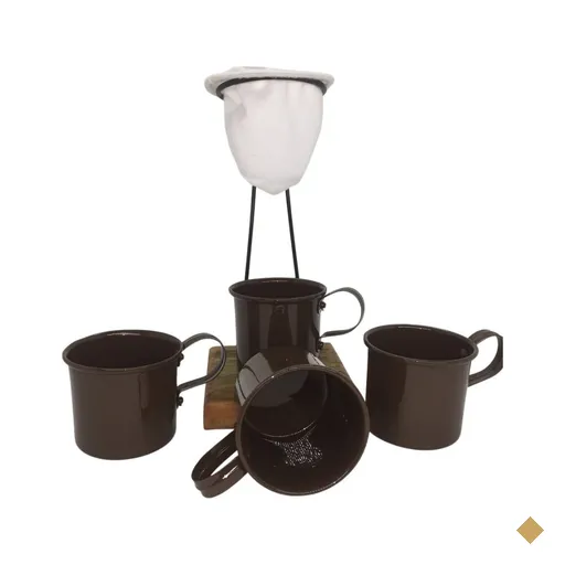 Kit de Café Egoista - Individual - 4 canecas Marrom  - Demolição - feito a…