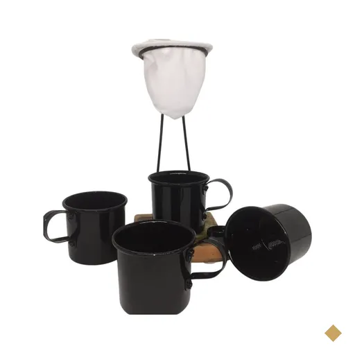 Kit de Café Egoista - Individual - 4 canecas Preta - Demolição - feito a…