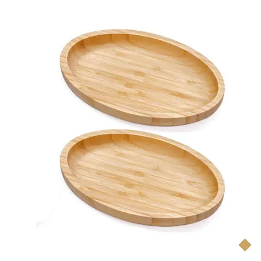 2 Travessas Bambu Oval 23x15cm Bandeja Multiuso Servir Decorar Petisqueira…