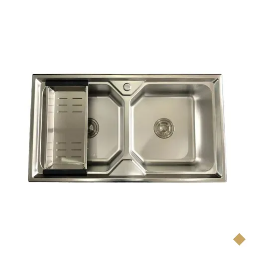 Cuba Inox Gourmet Cozinha Dupla Com Válvula + Escorredor R
