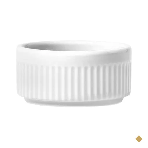 24 Ramekins Tigela Porcelana 130ml Germer Canelado Branco Restaurante Cozinha…