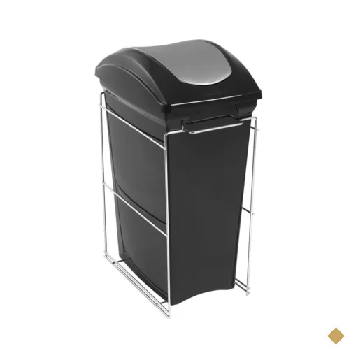Lixeira Aramada Deslizante Simples 15L Aço Inox com Corrediç