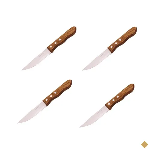 Quatro Facas Jumbo Churrasco - Madeira - 25cm