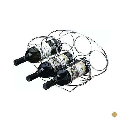 Adega Oval 6 Garrafas Para Vinho Espumante Porta Suporte Cromada