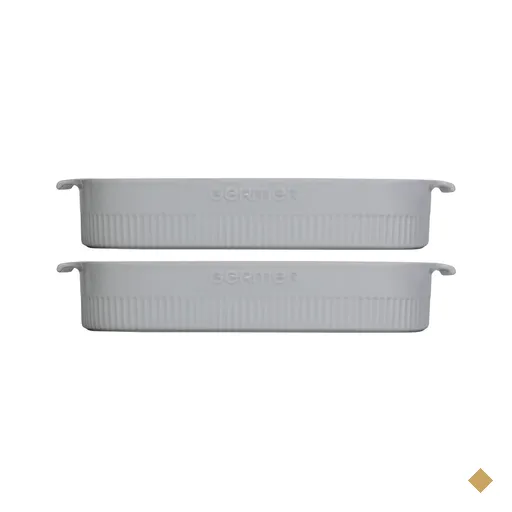Kit 2 Travessas Refratária Porcelana 36x24cm Branca Germer com Alças…