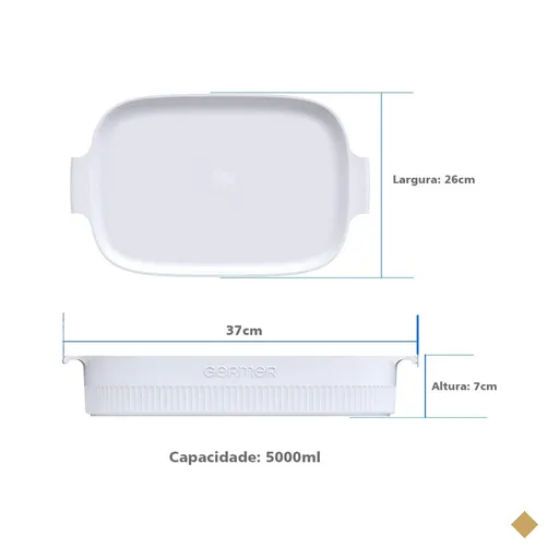 Conjunto de 5 Formas Travessas Refratárias Para Restaurante 36x24cm Germer…