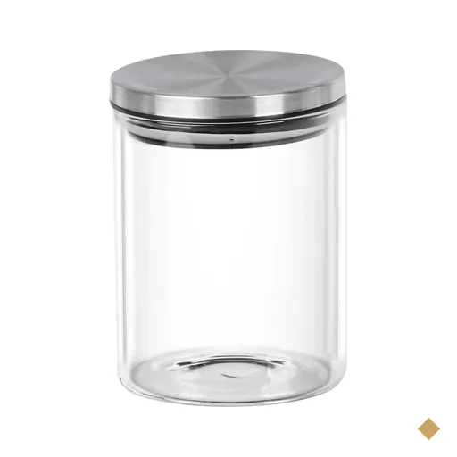 Pote de Vidro com Tampa em Inox Redondo 800ml 125x10cm