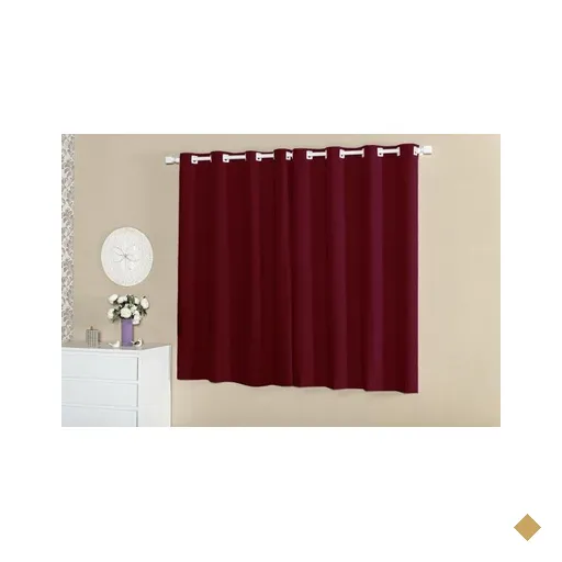 Cortina Sala Ou Quarto Liso 2,80M X 1,80M Malha Gel Vinho