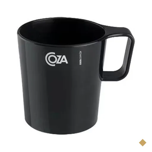 Caneca Escolar 250ml Plástica Xícara Preta Água Café Achocolatado Coza…
