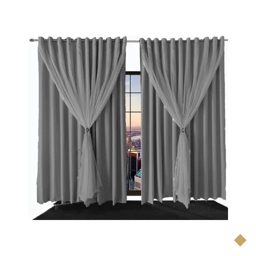 Cortina Blackout Corta Luz de Ilhois Bia 3,40 X 2,90 Cinza