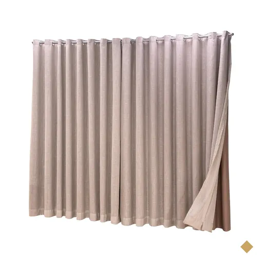 Cortina Blackout com linho 5,00x2,70 Para Varão Simples:Avelã