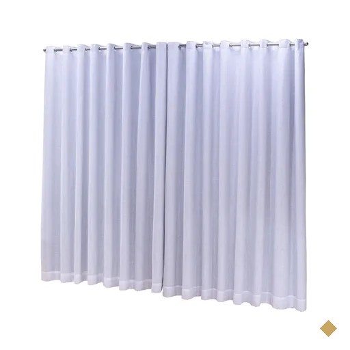 Cortina Blackout 100% com linho 8,00x2,50 Para TRILHO SUÍÇO:Branco-Gelo